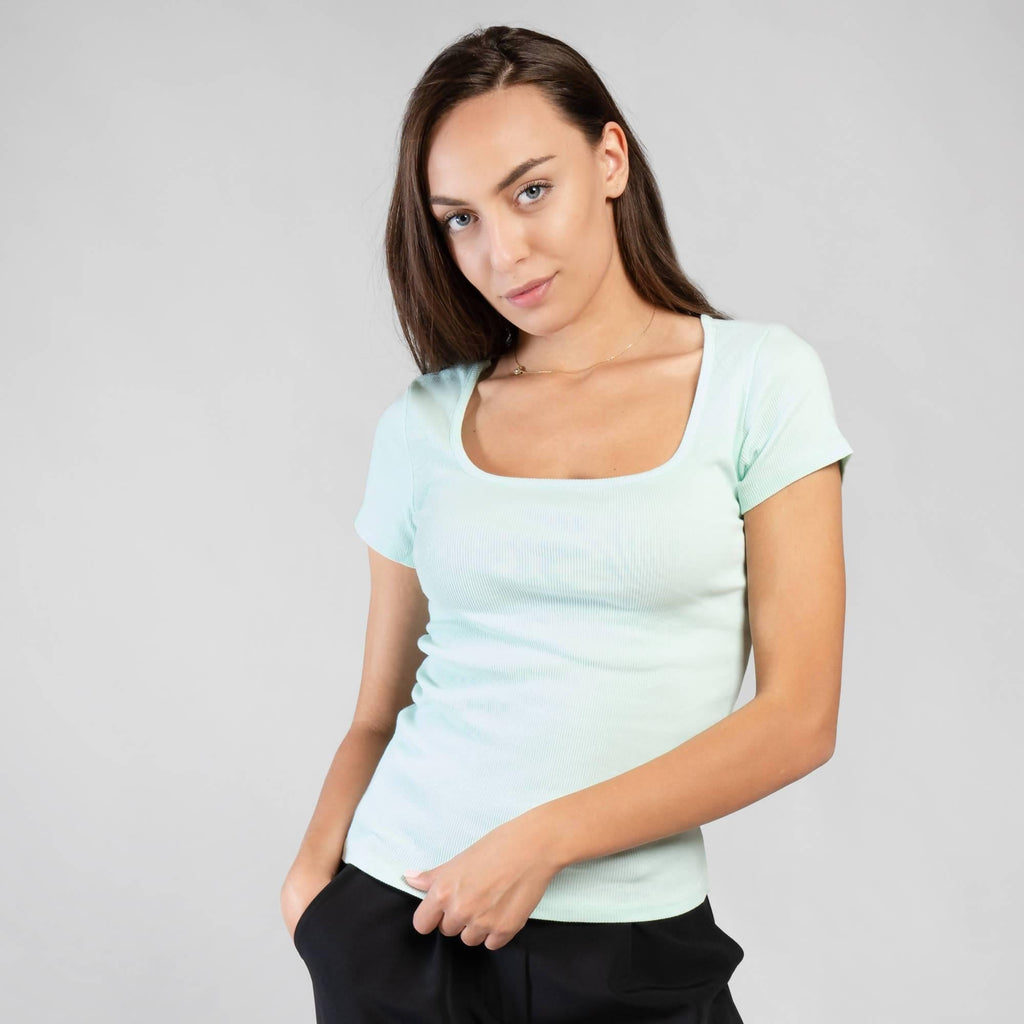 Ribbed short sleeve top - LEIVIPMARKETPLACE